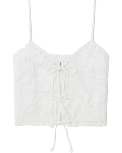 Sea Top Met Broderie Anglaise Afwerking - Wit