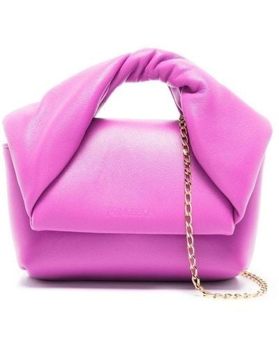 JW Anderson Mini Twister Leather Bag - Purple