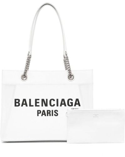 Balenciaga Bolso shopper Duty Free mediano - Blanco