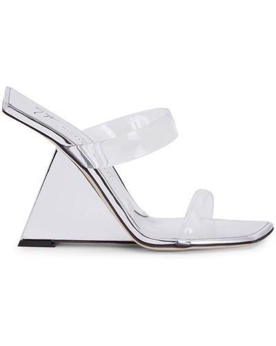 Giuseppe Zanotti Lilii Borea Transparent Wedge Sandals - White