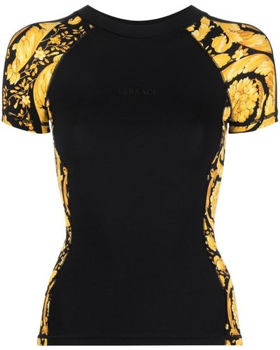 Versace Top Barocco con stampa - Nero