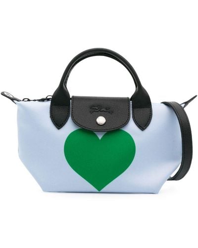 Longchamp Le Pliage Mini-Tasche mit Herz - Grün