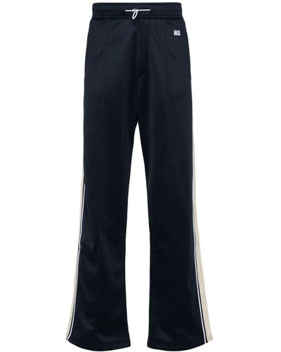 Wales Bonner Logo-embroidered Straight-leg Track Trousers - Blue
