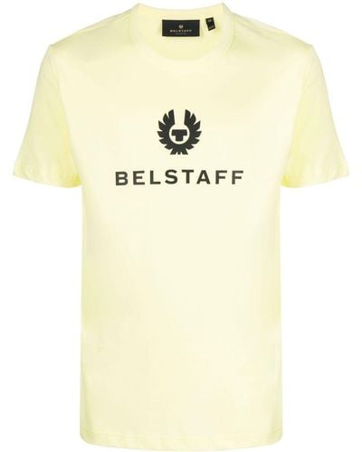 Belstaff Logo-print Cotton T-shirt - Natural