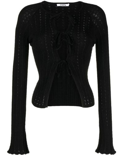 Vivetta Cardigan con nodo - Nero