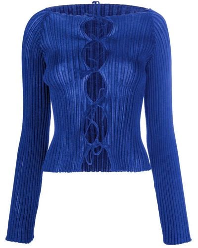 a. roege hove Emma Ribbed-knit Cardigan - Blue
