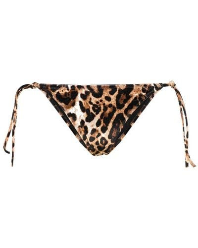 Vetements Leopard-print Velour Bikini Bottoms - White