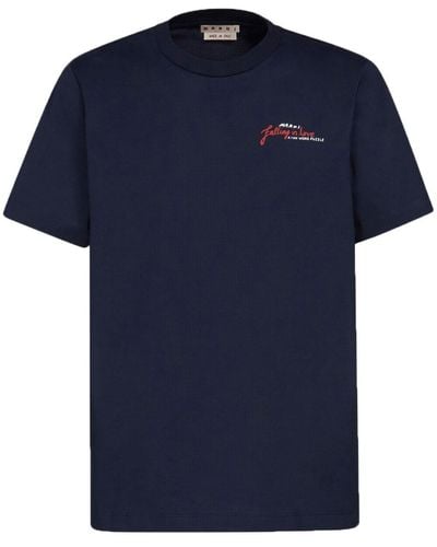 Marni T-Shirt mit Wordsearch-Print - Blau