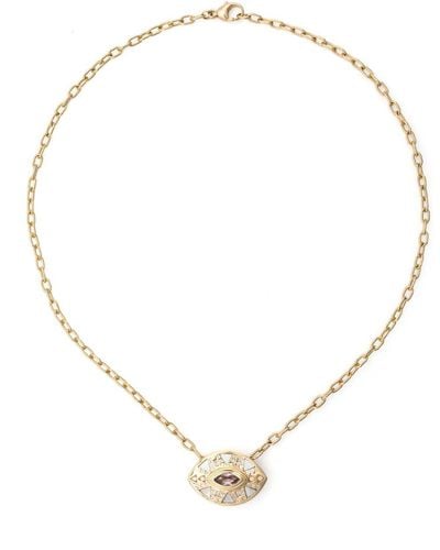 Harwell Godfrey 18kt Yellow Gold Cleopatra's Eye Diamond Pendant Necklace - Natural