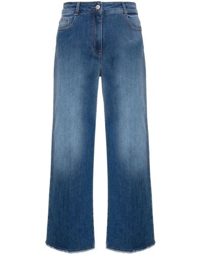 Peserico Jeans crop a gamba ampia - Blu