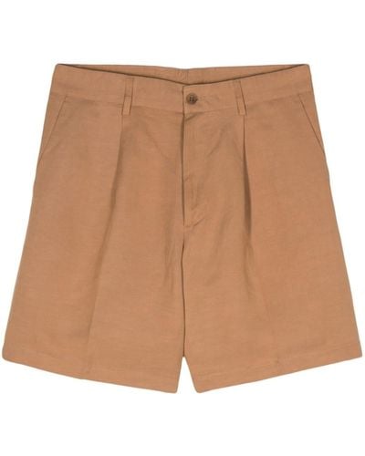 Costumein Pleat-detail Shorts - Brown