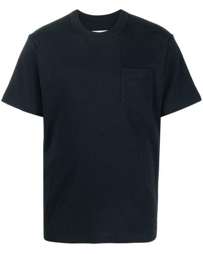 Sacai T-Shirt mit aufgesetzter Tasche - Schwarz