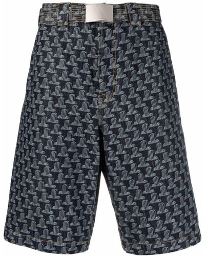 Lanvin Geometric-print Bermuda Shorts - Blue