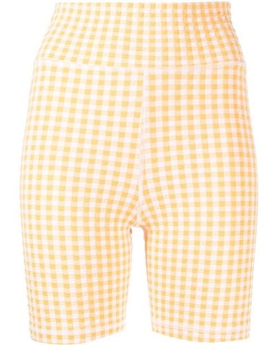 The Upside Gingham Spin Shorts - Orange