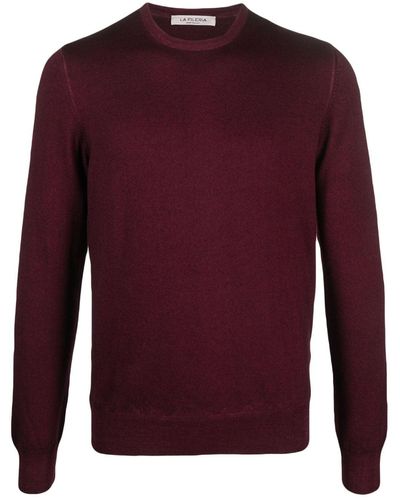 Fileria Fine-knit Crew-neck Sweater - Red