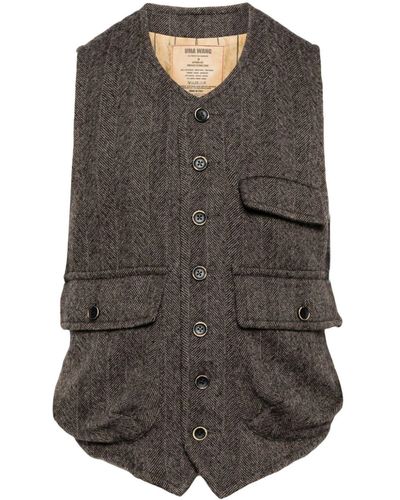 Uma Wang V-Neck Wool Waistcoat - Gray