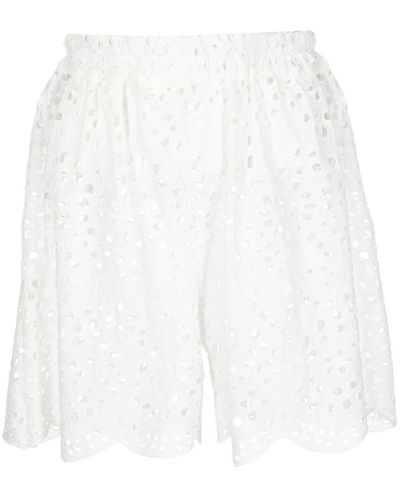Bambah Crochet Fitted Shorts - White