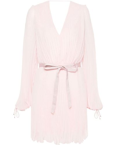 Max Mara Chiffon Geplooide Mini-jurk - Roze
