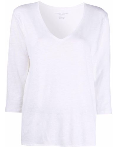 Majestic Filatures V-neck Long-sleeved T-shirt - White