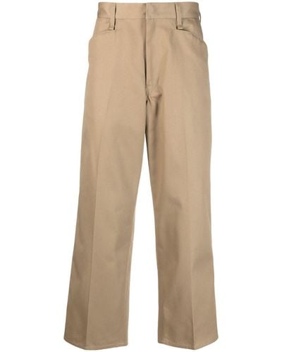 Neighborhood Logo-patch Wide-leg Pants - Natural