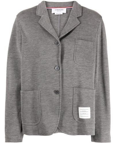 Thom Browne Single-breasted Wool Blazer - Grey