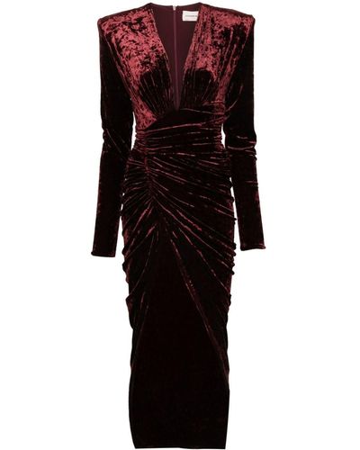 Alexandre Vauthier Crushed Velvet Maxi Dress - Black