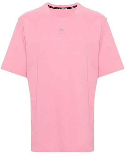 Marine Serre Sichelmond-T-Shirt aus Bio-Baumwolle - Pink