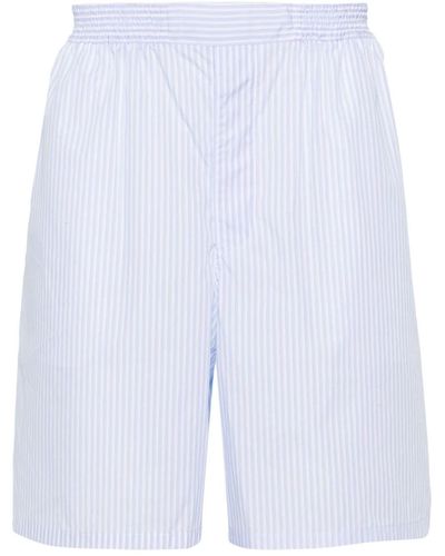 Prada Striped Cotton Deck Shorts - White