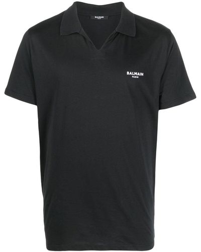 Balmain ロゴ ポロシャツ - ブラック