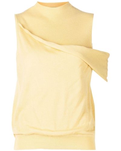 3.1 Phillip Lim Fallen-shoulder Wool-blend Knitted Top - Yellow