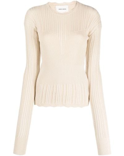 Henrik Vibskov Ribbed-knit Long-sleeved Sweater - Natural