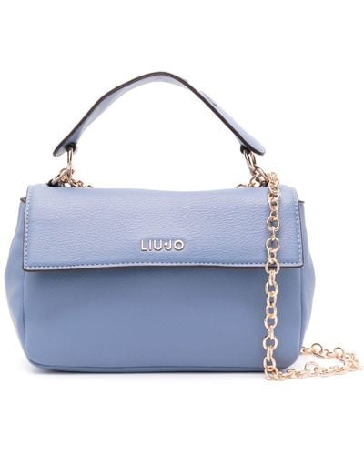 Liu Jo Logo-lettering Faux-leather Crossbody Bag - Blue