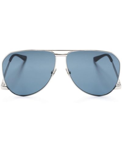 Saint Laurent Sl690 Dust Pilot-frame Sunglasses - Blue