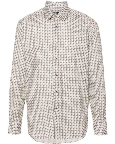 Karl Lagerfeld Geometric-print Long-sleeve Shirt - White