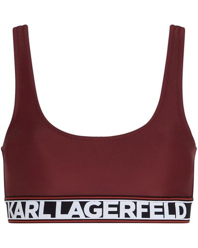Karl Lagerfeld Top de bikini con cuello en U - Morado