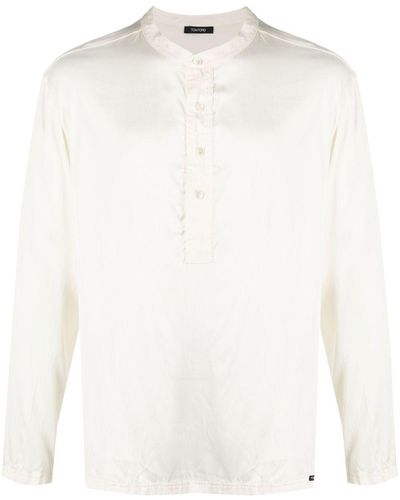 Tom Ford Camisa con solapa con botones - Blanco