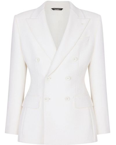 Dolce & Gabbana Double-breasted Fitted-waist Blazer - White