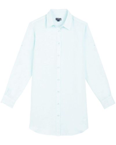 Vilebrequin Fragance Linen Shirt Mini Dress - White