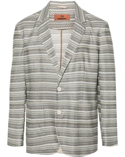 Missoni Zigzag Woven Design Blazer - Grey