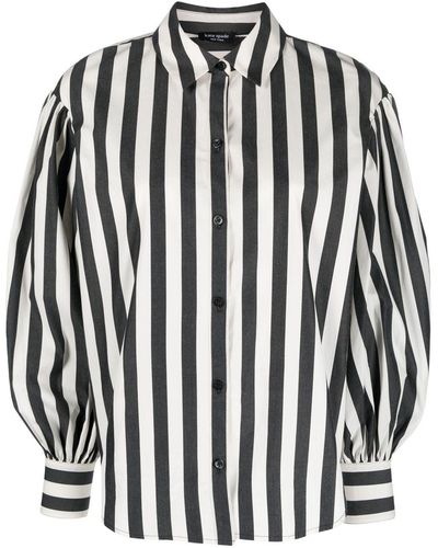 Kate Spade Stripe-pattern Cotton Shirt - Black
