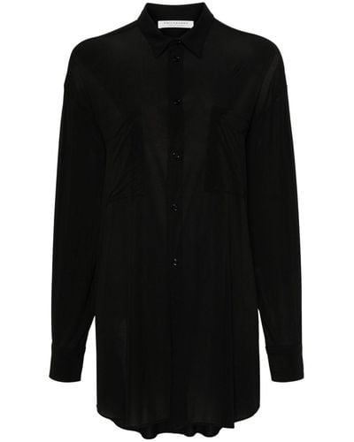 Philosophy Di Lorenzo Serafini Box-pleat-detail Jersey Shirt - Black