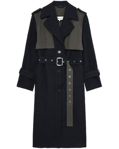 3.1 Phillip Lim Cappotto bicolore con cintura - Nero