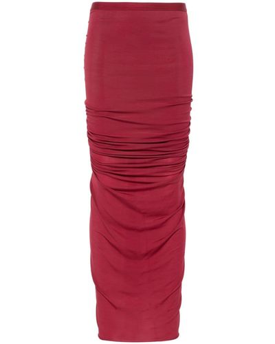 Rick Owens Shrimp Ruched-detail Skirt - Red