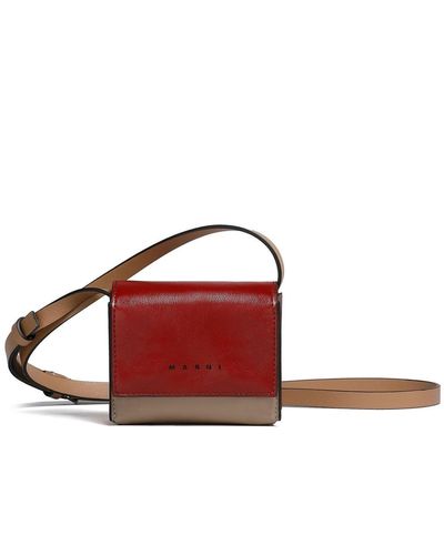 Marni Colour-block Leather Crossbody Bag - Brown