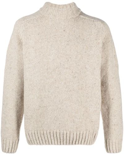 Universal Works Mock-neck Knitted Sweater - White