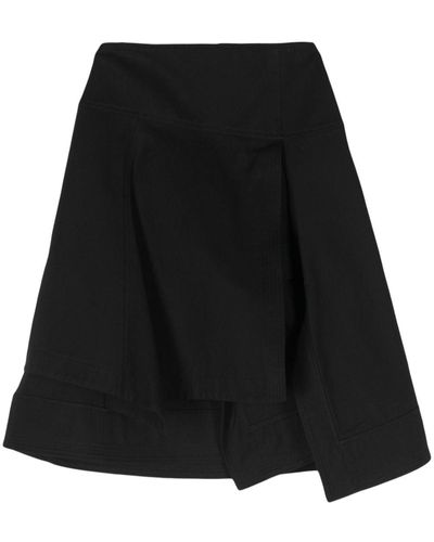 3.1 Phillip Lim Layered Cotton Midi Skirt - Black