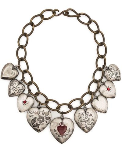 Marni Heart-motif Chain Necklace - Metallic