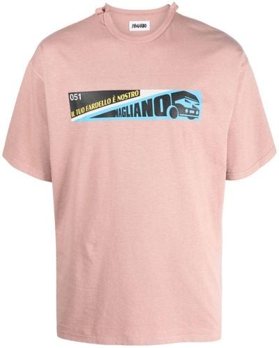 Magliano Graphic-print Cotton T-shirt - Pink