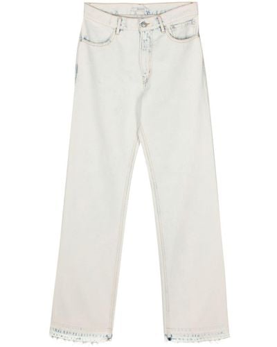 Gauchère Straight Jeans Met Wassing - Wit