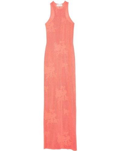 Fleur du Mal Pointelle-knit Halterneck Maxi Dress - Pink